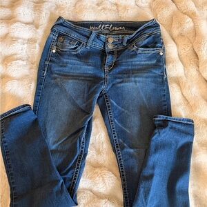 Wallflower Medium Wash Skinny Jeans with Contrast Stitching